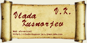Vlada Kušnorjev vizit kartica